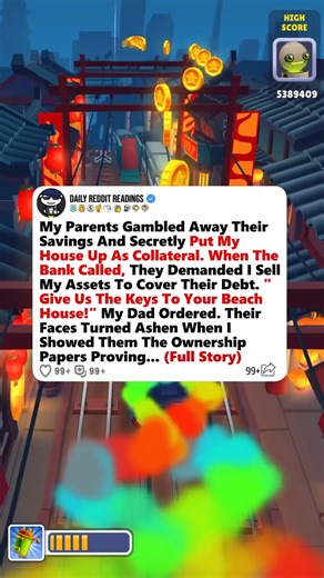 80K views · 1.4K reactions | My Parents Gambled Away Their Savings And Secretly Put My House Up As Collateral. When The Bank Called, They Demanded I Sell My Assets To Cover Their Debt. "Give Us The Keys To Your Beach House!" My Dad Ordered. Their Faces Turned Ashen When I Showed Them The Ownership Papers Proving...#reddit #redditstories #storytime #redditreadings #askreddit | Yeti45 | Facebook