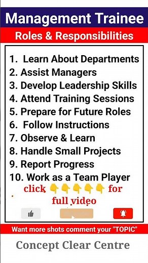 Management Trainee Roles and Responsibilities