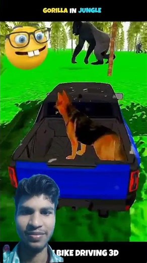 gorilla 🦍 in jungle 🤣 | INDIAN BICK DRIVING 3D | #shorts #indianbikedriving3d