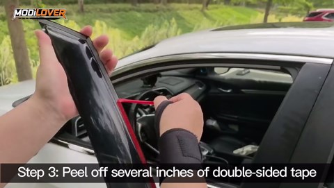 MODILOVER in Channel Window Visor Deflectors, Compatible with 19-25 Chevy Silverado GMC Sierra 1500 LTD Limited 2500 3500 HD Standard Cab, Acrylic Smoke/Tinted Slim Style Window Rain Guards, 2PCS