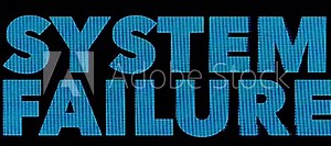 System failure text message animation on a black background, with glitches and distortion effects Stock Video