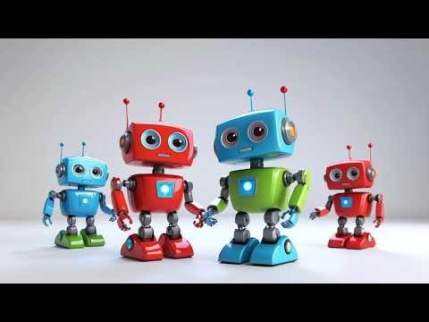 Tres Pequeños Robots de Juguete | Canciones Infantiles y Rimas para Niños