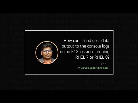 How can I send user-data output to the console logs on an EC2 instance running RHEL 7 or RHEL 8?