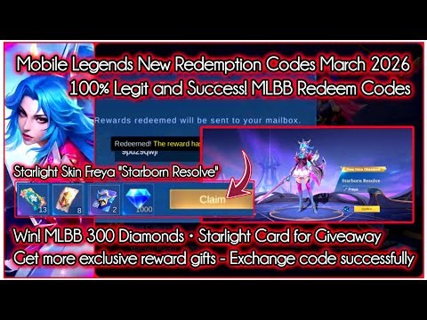 2 New Mobile Legends Redeem Code March 2, 2026 - MLBB upcoming Starlight Card Giveaway