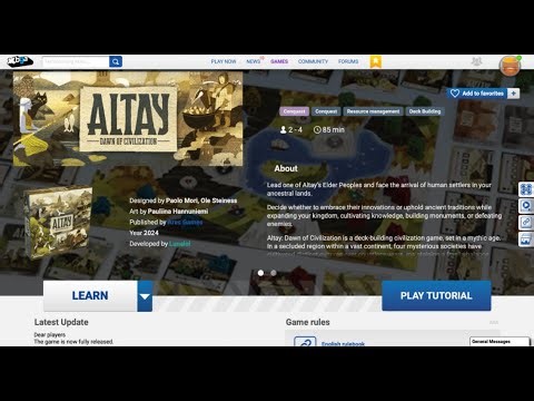 Boardgame Arena Tutorial - Altay: Dawn of Civilization