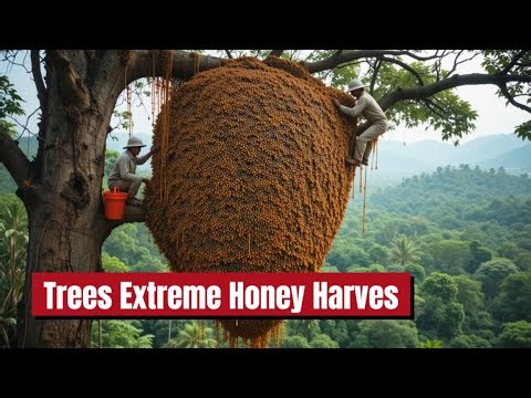Unbelievable Wild Bee Hunting on Giant Jungle Trees Extreme Honey Harves