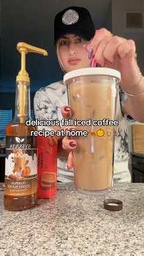 Fall iced coffee recipe at home! #icedcoffee #coffee