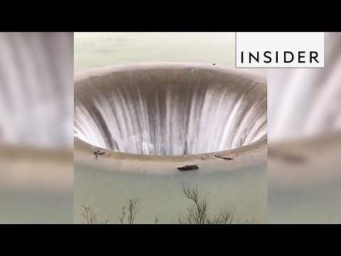 The Monticello Dam is home to a massive water spiral