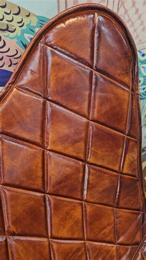 Leather Butterfly Chair: Brown Padded Seat, Folding Patio Armchair - Etsy