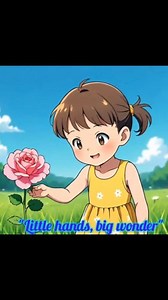 . "Childhood: where every flower is magic and every moment is joy." 🌺 #FlowerMagic #LittleJoy #CartoonFeelings #InnocentSmiles #NatureAndKids #reels #fbreels | Blooming Nature Tales