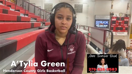 Henderson County senior A’Tylia Green on the Lady Colonels 56-48 win over Bullitt East in the semifinals of the Queen of the Commonwealth. Green had career-high 28 points (on her 18th birthday!) to lead a 4th quarter comeback for Henderson. | WSON Radio