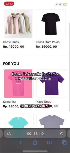 Demo Hackathon Tokopedia Devcamp 2022