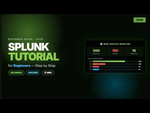 Splunk Tutorial for Beginners 2026 (Docker + Dashboards)
