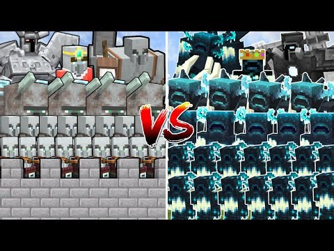 WARDEN ARMY vs PILLAGER CASTLE | Minecraft Mob Battle