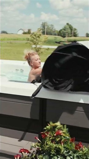 Smart design. Streamlined access. Meet the Axis Cover System. #masterspas #swimspa #swimming