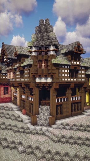 Medieval Town Using Shelves #minecraft #minecraftbuilding