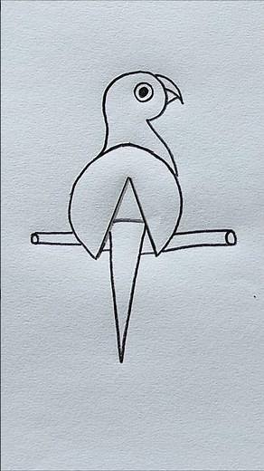 How to Draw a Parrot Bird with Letter A for Kids | Bird Drawing with Letter A | #shorts #viral #bird