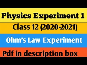 Physics Practical Class 12 (2020)|Experiment-1|Ohm's Law Experiment|