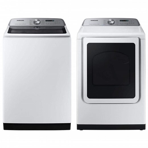 Samsung 5.2 cu. ft. Smart Top Load Washer and 7.4 cu. ft. Vented Dryer Set - The Home Depot