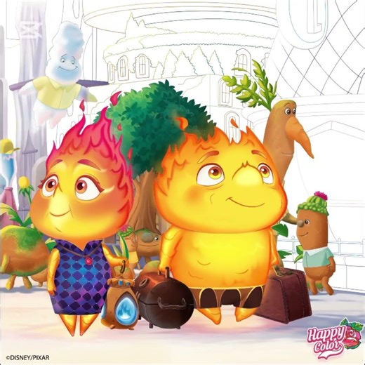 Color Happy – Fire Parents Traveling Together | Family Journey Coloring Page