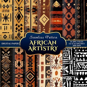 African Artistry Seamless Digital Paper for Scrapbooking, Printable Paper - Etsy