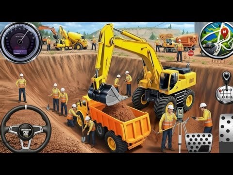 City Road Construction Simulator 3D 🚧 | Heavy Excavator & Truck - Android Gameplay