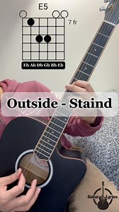 Outside - Staind | Acoustic guitar intro cover with chords #outside #staind #alternative | Guitar and Lyrics