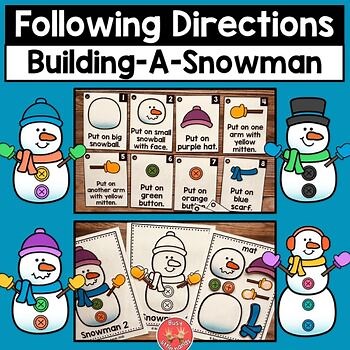 Build a Snowman- Following Directions- Preschool, Kindergarten, Special Ed.