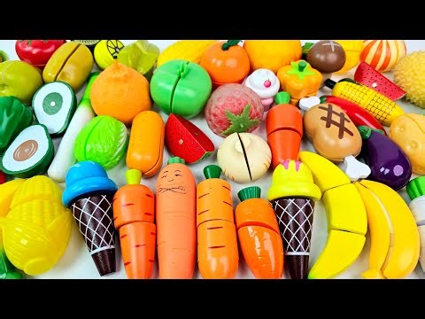 おままごとトントン 野菜やフルーツを切る カニ キウイ バナナ とうもろこし スイカ いちご じゃがいも レモン