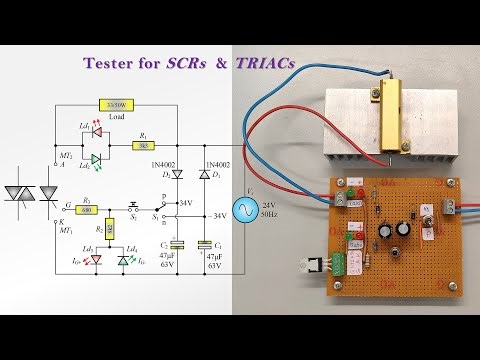 Tester for thyristors (SCR and TRIAC)