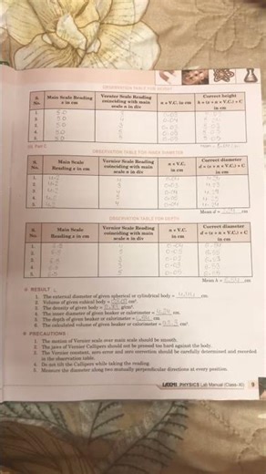 Physics practical experiment number 1 how to measure vernier calliper’s class 11 (science )