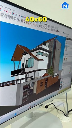 40×60 House Design | Modern Architecture Concept | SketchUp 3D Model