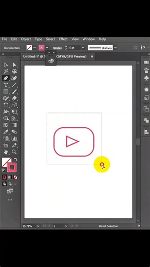 Create a Modern YouTube Icon in #adobeillustrator | Step-by-Step #art #logo #design #shorts