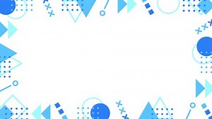 Geometric Frame Video, Blue, Loop, Transparent Background