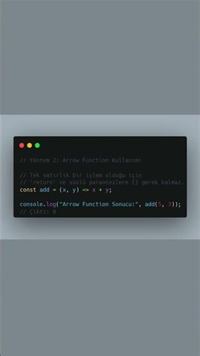 Javascript Arrow Function Sözdizimsel Şekeri