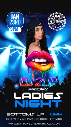 🥶❄️ Polar vortex outside… but it’s an inferno at Bottoms Up 🔥🍸 💃 LADIES NIGHT – FRIDAY 💃 ✨ $7 Proseccos & Aperols 🎧 Behind the decks: DJ 2LIP ⏰ Starts 9PM Reserve your table: 📞 224-781-2298 🌐 www.bottomsupbarchicago.com #FridayVibes #LadiesNight #BottomsUpChicago #NightOut #DJ2LIP