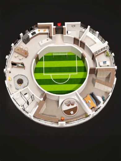 Apartment with Indoor Soccer Field: Small Apartment Design Ideas