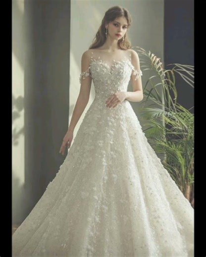 ❄️ white gown for bride 😍#fashion #gown#dress