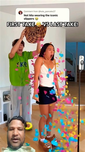 FIRST TAKE 🤣 VS LAST TAKE! (Mia’s Reaction is Everything!) 😭#shorts