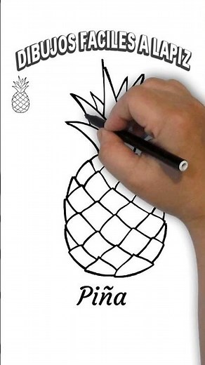 Cómo Dibujar una Piña (Pineapple) ✏️🍍 | Dibujos Fáciles a Lápiz