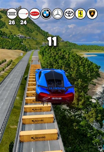 How many cars can jump over 30 Containers? 🚗 #beamngdrive #beamng #gaming #cars #cartest