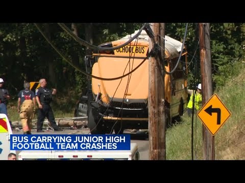 Bus carrying junior high football team crashes near Pittsburgh, 21 hospitalized, officials say
