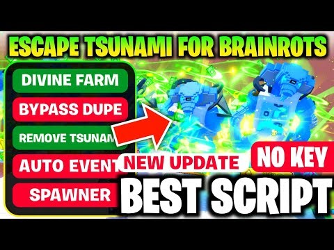 [💖 NEW] Escape Tsunami For Brainrots Script - *NO KEY* 🔥 | NEW DUPE | AUTOFARM | AUTO EVENT