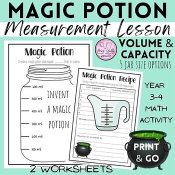 Magic Potion Activity | Measurement Volume & Capacity | Lesson Plan | Worksheets