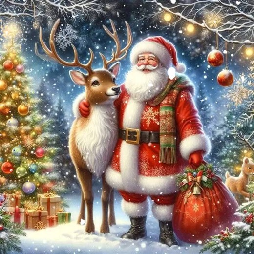 5.7K views · 531 reactions | Santa Claus with his beloved reindeer 龜懶❄️✨️ | The magic of christmas | Facebook