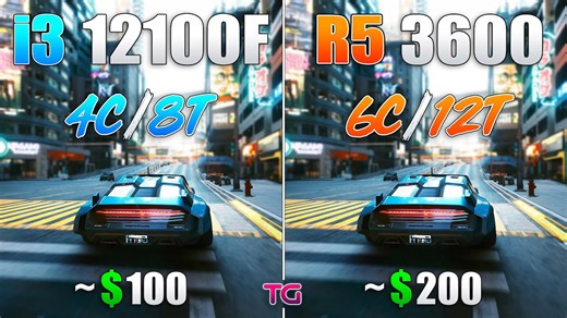 Core i3 12100F vs Ryzen 5 3600 - Test in 10 games