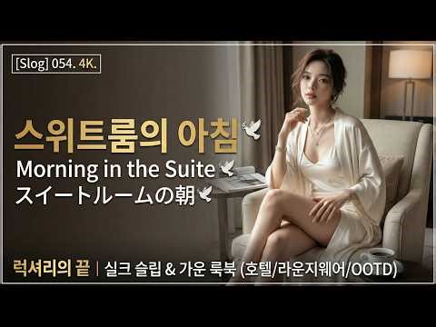 [Slog] Luxury Suite Morning 🕊️ - The Pinnacle of Luxury | Silk Slip & Robe Lookbook (Hotel/OOTD)