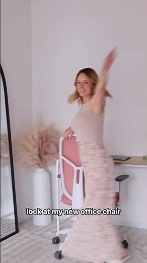 Finally a ✨pretty✨ home office chair! Shop Pago AirForm in Peach in store or online at Officeworks!