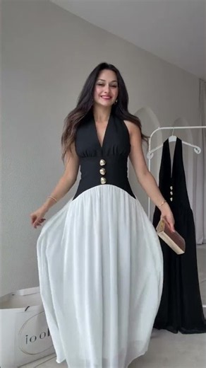 Classic Black Halter-Neck Corset Midi Dress ✨ | Timeless Chic Glamour 🖤