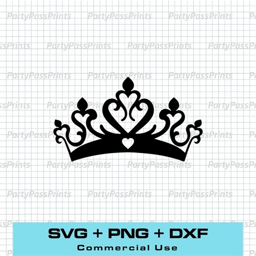 Princess Crown SVG | Royal Tiara & Crown Cut File | Silhouette Clipart for Cricut - Etsy Australia